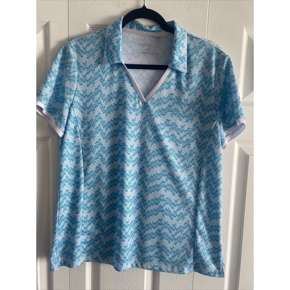 Mimosa Women's XL Blue Collared Golf Polo Wicking Performance Active Tennis